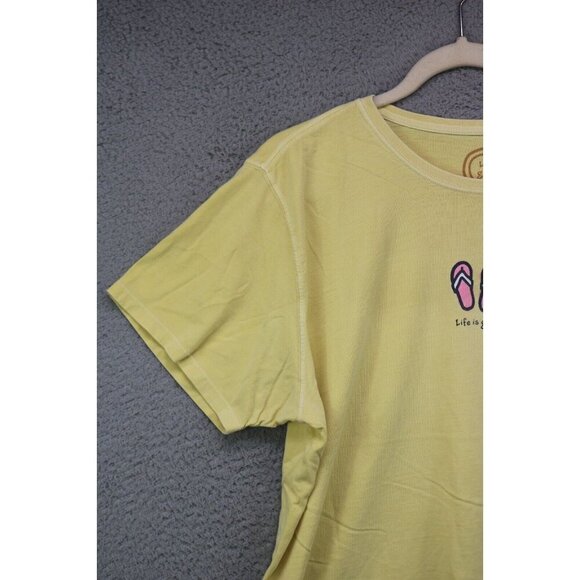 Life is Good Relaxed Fit Short Sleeve Tee Shirt-Size XL-Flip Flops - Picture 4 of 13